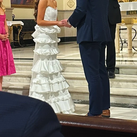 V. Chapman Milano Set 0 ruffle set removable train corset top - Picture 6 of 6